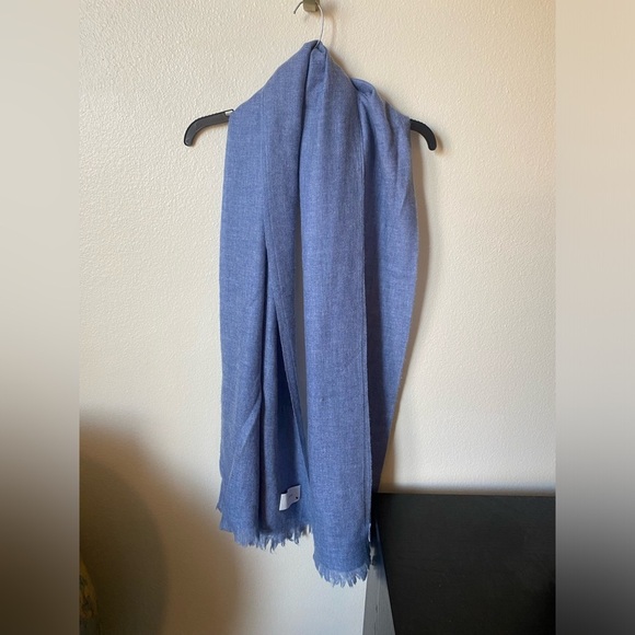 Cashmere Unisex Blue Knit Scarf Wrap Shawl Outdoor - Picture 1 of 5